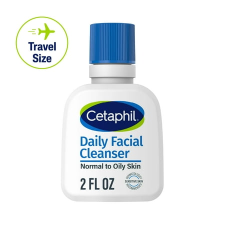 Cetaphil Daily Face Wash Cleanser for Normal to Oily Skin - Travel Size - 2 fl oz: Hypoallergenic, Paraben-Free, Sulfate-Free, Noncomedogenic