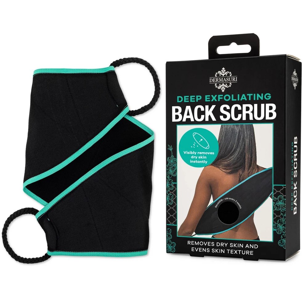 Dermasuri Exfoliating Back Scrubber - Exfoliator Body Scrub for Women & Men (1 Pack)
