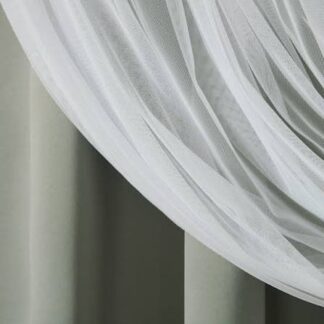 TOWN & COUNTRY LUXE Talia Double Layer Indoor Curtains  Sheer and Room Darkening Blackout  Grommet Top  Energy Efficient  2-Pack Set  52 x84   Soft Grey