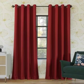 Sun Zero Oslo Extreme 100% Blackout Grommet Curtain Panel 52 X95 crimson 1-Piece Single Panel