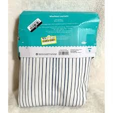 Pillowfort 99.9% Blackout Curtain Panel Blue Mini Stripe 42" x 84"