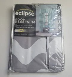 Ellery Homestyle Gray and White Striped Rod Pocket Window Curtain