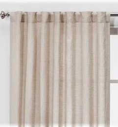 54"x95" Light Filtering Textured Weave Window Curtain Panel Cream - Threshold™: Linen Blend, UV Protection, OEKO-TEX Certified