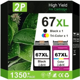 67 Ink Cartridges Compatible for HP DeskJet 2755 4155e 2820e Envy 6055 6455e (Black, Tri-Color)