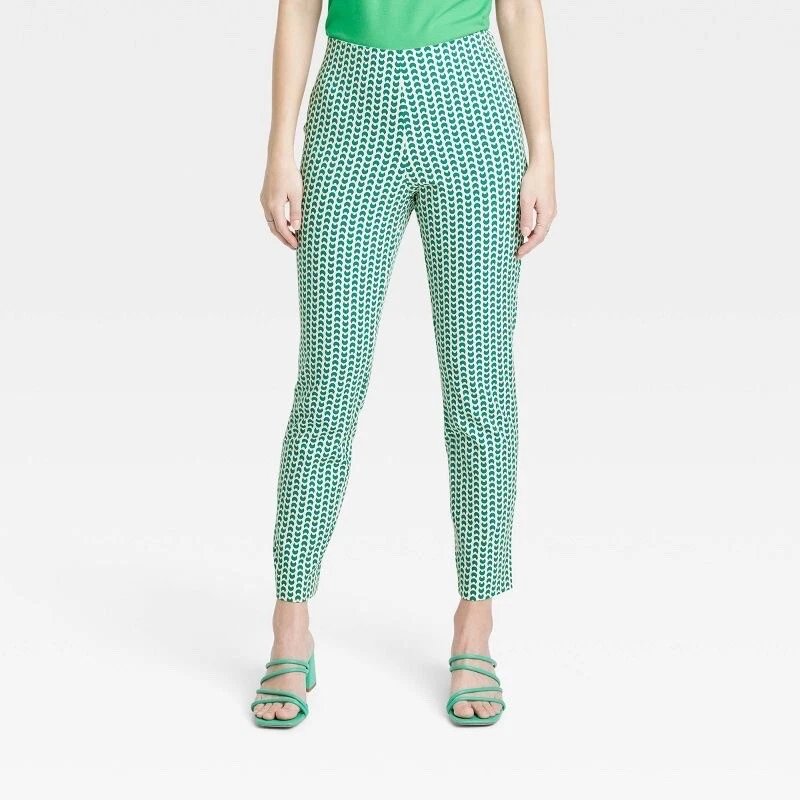 Women's High-Rise Slim Fit Ankle Pants - A New Day™ Green 2