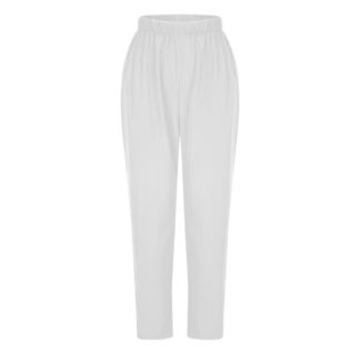 ALLLIST Pants for Women Elastic Waist Lounge Pants White Solid Knit Ladie's Pants
