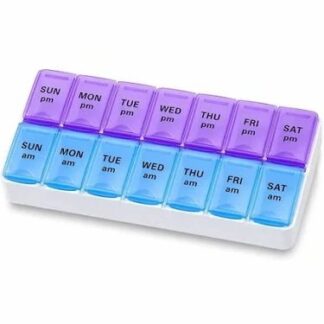 Eleanos Home 7 Day Pill Organizer AM PM 2 Times a Day, Large Capacity Weekly Pill Box Twice Daily, Rainbow Morning and Evening Pill Case 14 Dividers