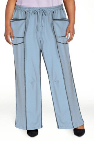 Women's Wide Leg Pants With High Waisted Straight Leg And Spliced