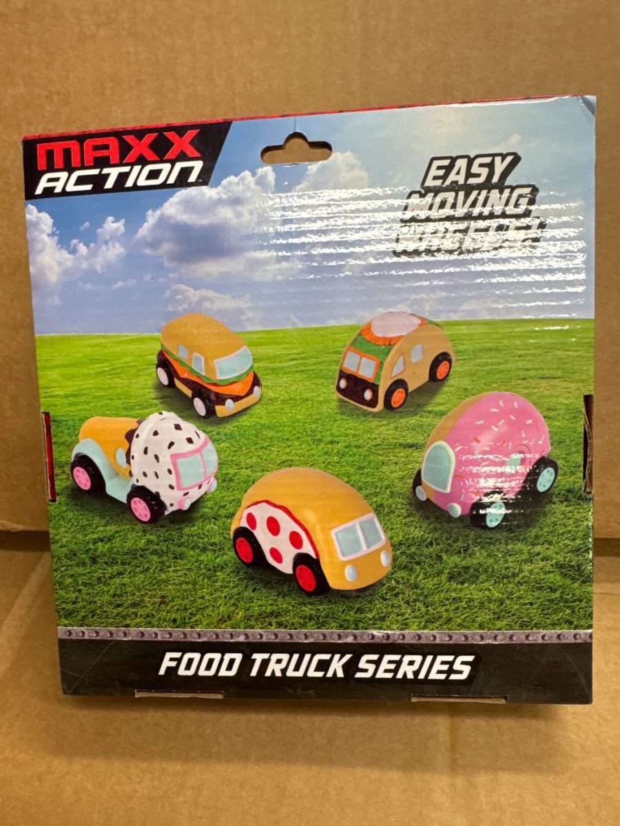 Maxx Action 5-Pack Micro Food Truck Vehicle Set, Multi - Image 2