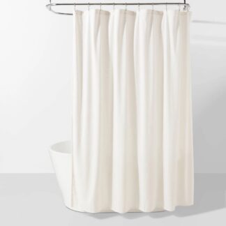 Velvet Scallop Burnout Glam Shower Curtain Ivory - Threshold™