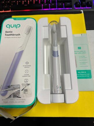 QUIP Adult Electric Toothbrush Sonic Vibrating Bristles - Lavender . Open Box