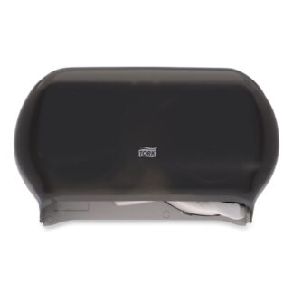 Tork Twin Standard Roll Bath Tissue Dispenser for 4.9" Rolls 12.75x5.57x8.25 Smoke 59TR