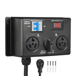 KFFKFF Manual EV Charging Switch, NEMA 10-30, Splitter for Dryer & EV, 24A Max 240V Power Distribution with Circuit Brea