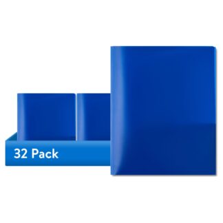 (32 pack) Pen+Gear Blue 3-Prong 2-Pocket Poly Folder