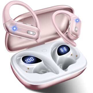 VEAT00L Active Noise Cancelling Wireless Earbuds, 75H Playtime, LED Display Case, IP7, Earhook