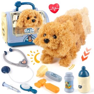 UQN Toy Veterinarian Kit for Kids with Electric Dog