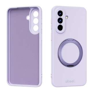 ELEHOLD Shockproof Slim Fit Soft Liquid Silicone Magnetic Ring Kickstand Phone Case for Samsung Galaxy S26 ,Purple