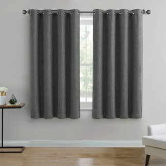 Better Homes & Gardens Woven Textured Grommet Blackout Curtain Panel 1-Piece Gray 50 W x 63 L