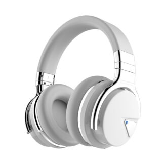 COWIN E7 Active Noise Cancelling Bluetooth Headphones with Mic, Deep Bass, Over Ear (White)