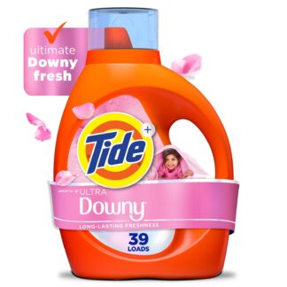 Tide Plus a Boost of Ultra Downy Liquid Laundry Detergent, April Fresh Scent, 55 fl oz, 39 Loads