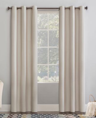 No. 918 Lindstrom Textured Draft Shield Fleece Insulated Room Darkening Grommet Curtain Panel