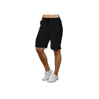 BLU ROCK ROCK WOMENS LOOSE FIT TECH FLEECE PERFORMANCE SHORTS - SIZE L - BLACK
