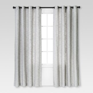 54"x84" Light Filtering Diamond Weave Window Curtain Panel Gray - Threshold™: Cotton, UV Protection, Grommet Top