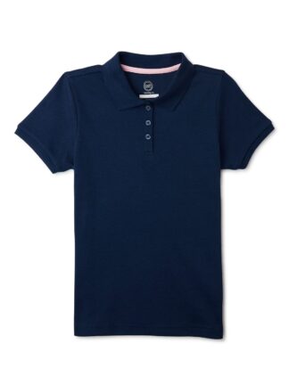 Wonder Nation Girls Polo Shirt with Short Sleeves, Sizes XS-XXL