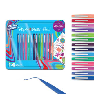 Paper Mate Flair Felt Tip Pens, Medium Point (0.7mm), Assorted Colors, 14 Count
