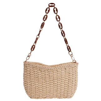 Spencer Beach Straw Bags for Women, Summer Chic Woven Bag Classic Womens Straw Handbags Shoulder Tote Bag with Zipper, W