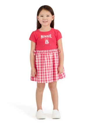 Minnie Mouse Toddler Girls Woven Short Sleeve Dress, Sizes 12 Months-5T