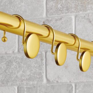 Better Homes & Gardens Brass Decorative Button Shower Hooks, Rustproof Metal, 12 Count