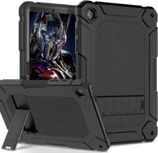 AVAWO Case for Samsung Galaxy Tab A11+/A9+ 11-Inch, Shockproof Rugged Cover with Kickstand, Black