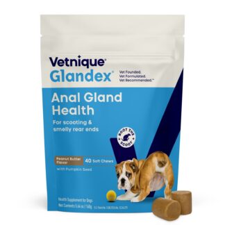 Vetnique Glandex for Dogs Anal Gland & Digestive Health Soft Chews, Peanut Butter Flavor, 40 Count