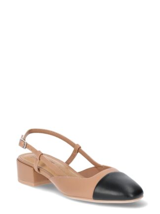 Time and Tru Women's Faux Leather Block Heel Slingbacks