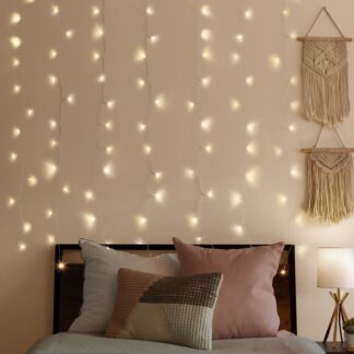 Merkury Innovations 200-Count Warm White LED Curtain String Lights with Remote, USB-Powered