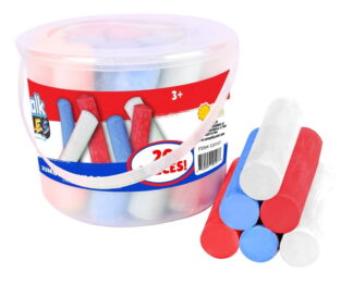 Maxx Chalk Americana Sidewalk Chalk with Storage Bucket, Red White & Blue 20-Pieces, Children Ages 3+