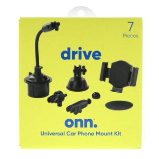 onn. 7-in-1 Universal Car Phone Mount Kit Cup Holder Vent Dash Windshield with Adjustable Ball Joint