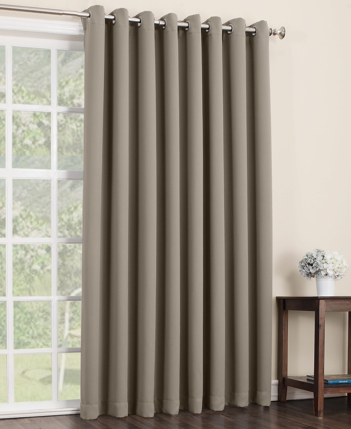 Sun Zero Conrad Extra-Wide Blackout Sliding Patio Door Curtain Panel 100 X84 Stone 100 X84 Stone