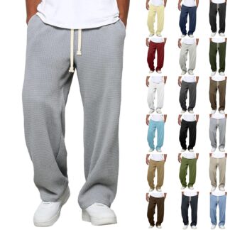 Sweatpants for Men,Men's Sweatpants Pants with Plus Size Fashion Casual Comfy Solid Color Loose Summer Drawstring Pockets Pants for Golf