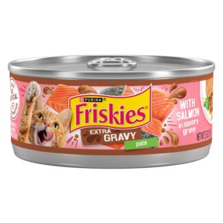 Purina Friskies Extra Gravy Pate With Salmon, Wet Cat Food, 5.5 oz Cans