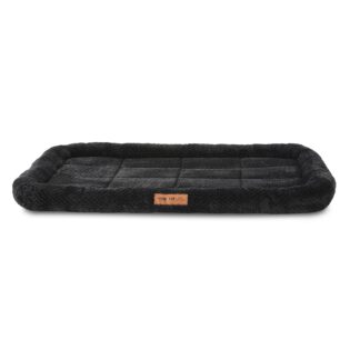 Vibrant Life Large Cozy Luxe Crate Mat Pet Bed, Dark Gray, 36" x 27"