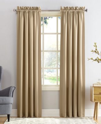 Sun Zero Kylee Energy Efficient Room Darkening Rod Pocket Curtain Panel 54 X 108 Taupe
