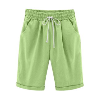Women's Plus Size Summer Sweat Shorts, Elastic Waist Wide Leg Baggy Lounge Knee Shorts (UPC 18427)