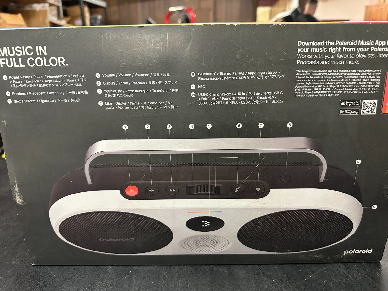 Polaroid P3 Music Player Wireless Bluetooth Speaker Retro Boombox Black - Image 3