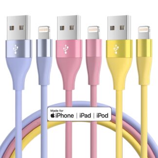 Bkayp iPhone Charger, Apple MFi Certified, 3-Pack 10ft Fast Charging Cables, Multi-Color