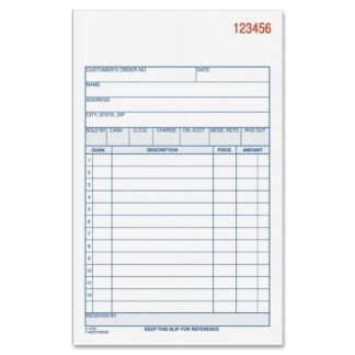 Adams Sales Order Book, 3-Part, Carbonless, 4-3/16" x 7-3/16", 50 St/Bk