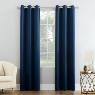 Mainstays Blackout Grommet Single Curtain Panel  1 Panel  Blue  40 W x 84 L