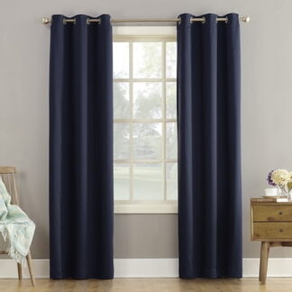 Sun Zero Millennial Arya Room Darkening Grommet Curtain Panel  40 X95   Navy Blue  40 X95   Navy