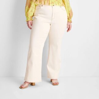 Women's Flare Leg Denim Pant - Future Collective™ with Gabriella Karefa-Johnson Cream 26